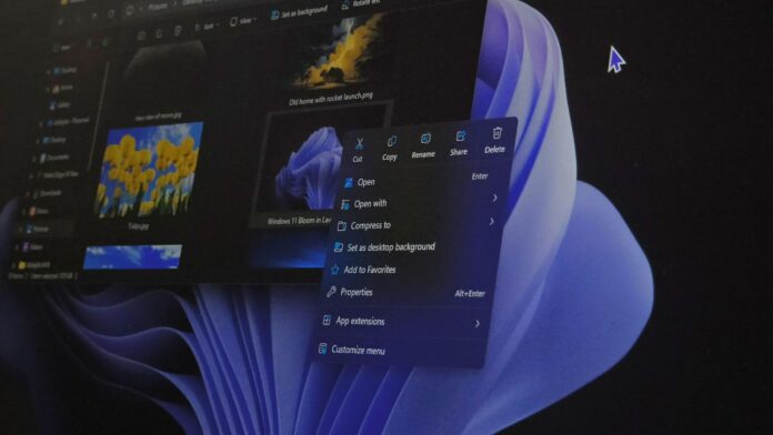 Windows 11's new customizable right-click menu in File Explorer after installing KB5127936