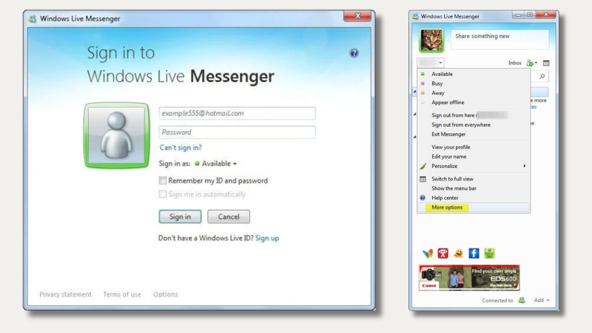 Windows Live Messenger UI