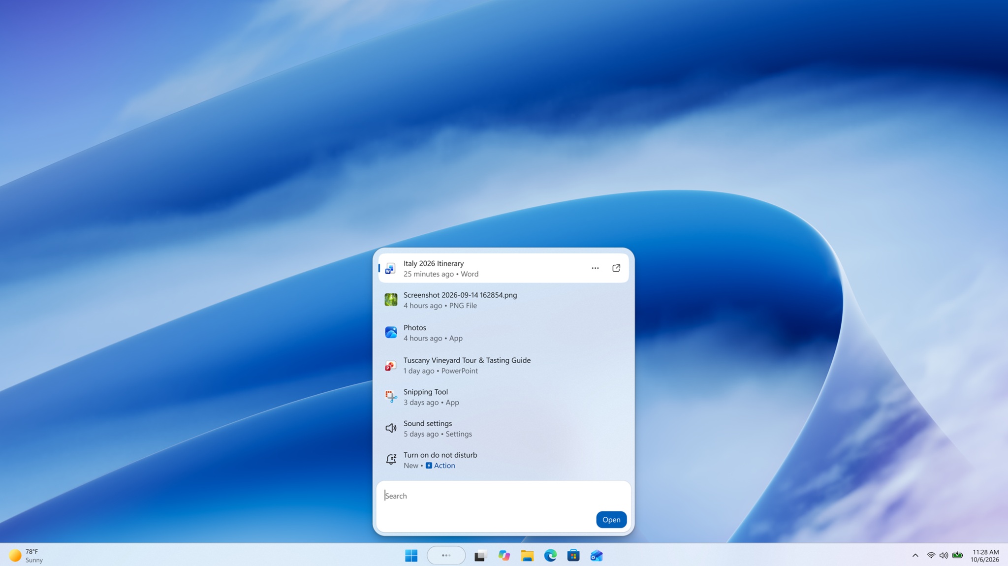 Windows Search New UI