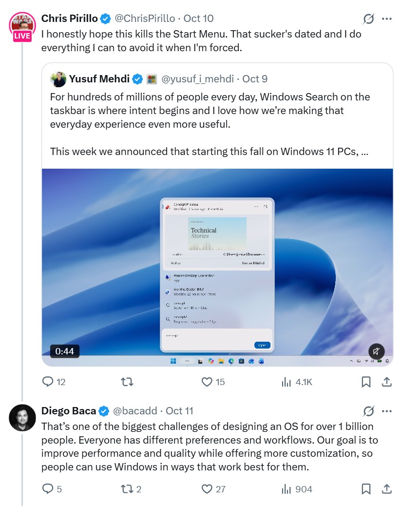 Windows Vice President of Design explains the difficulty of design for an OS with a billion users